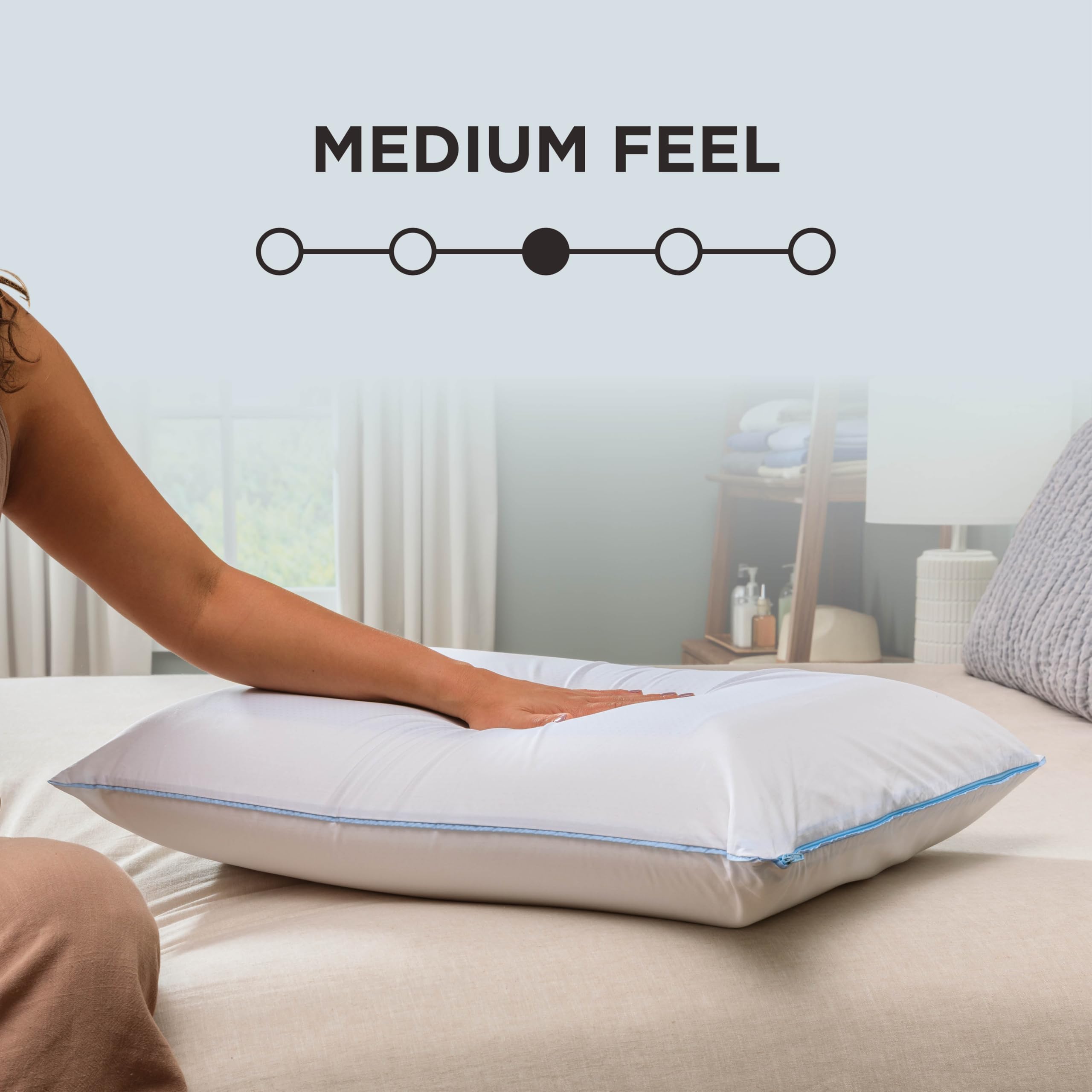 Premium cotton cover on TEMPUR-Cloud Dual Cooling Pillow showcased for easy care.