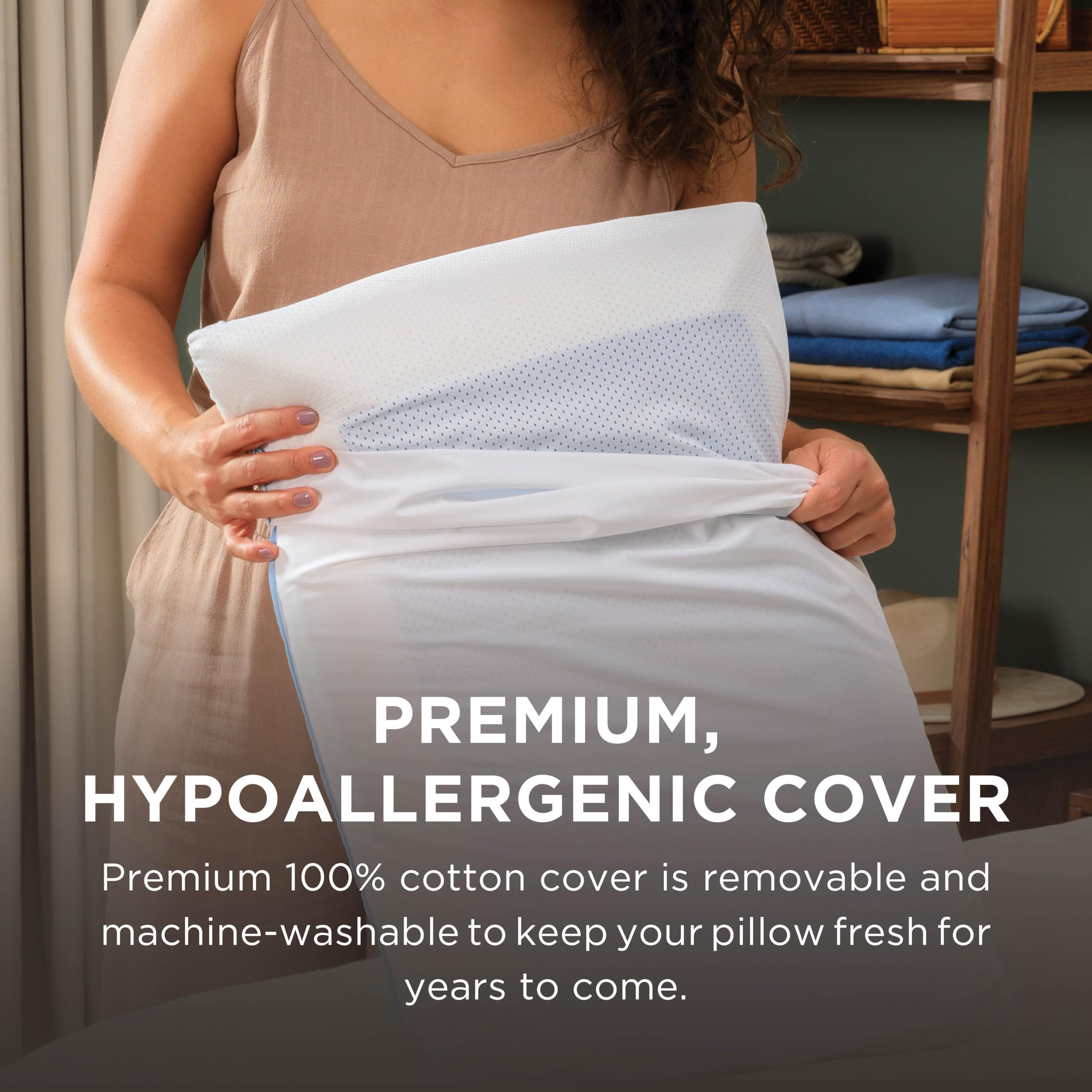TEMPUR-Material foam detail on the pillow demonstrating plush yet supportive cradle.