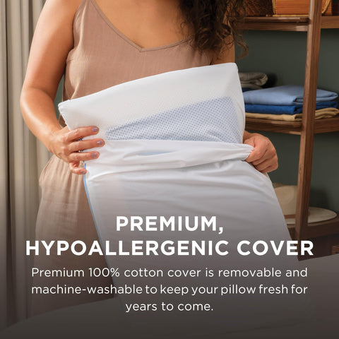 TEMPUR-Material foam detail on the pillow demonstrating plush yet supportive cradle.