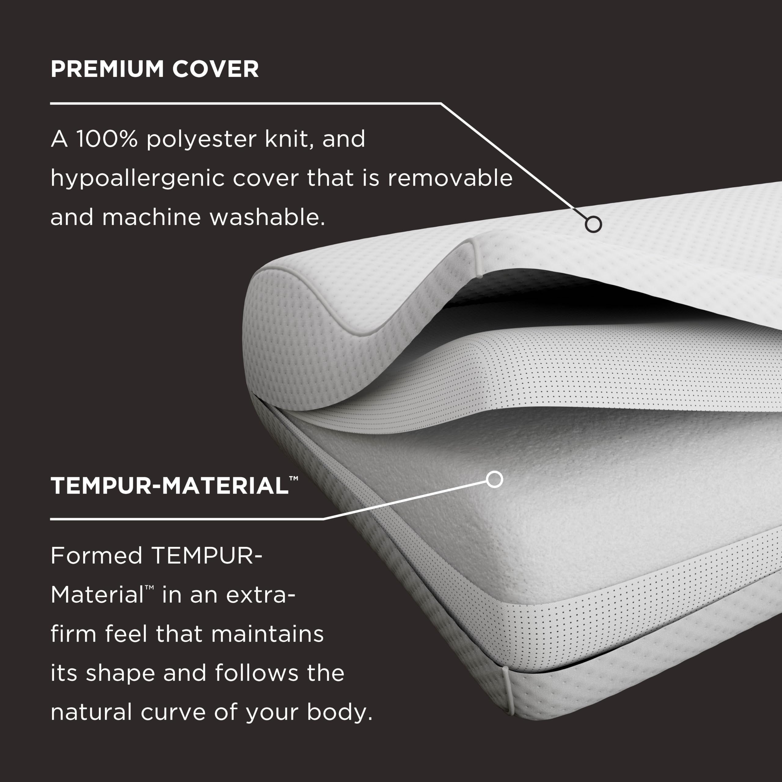 Tempur-Pedic TEMPUR-Ergo neck pillow in bed setup ready for nightly use
