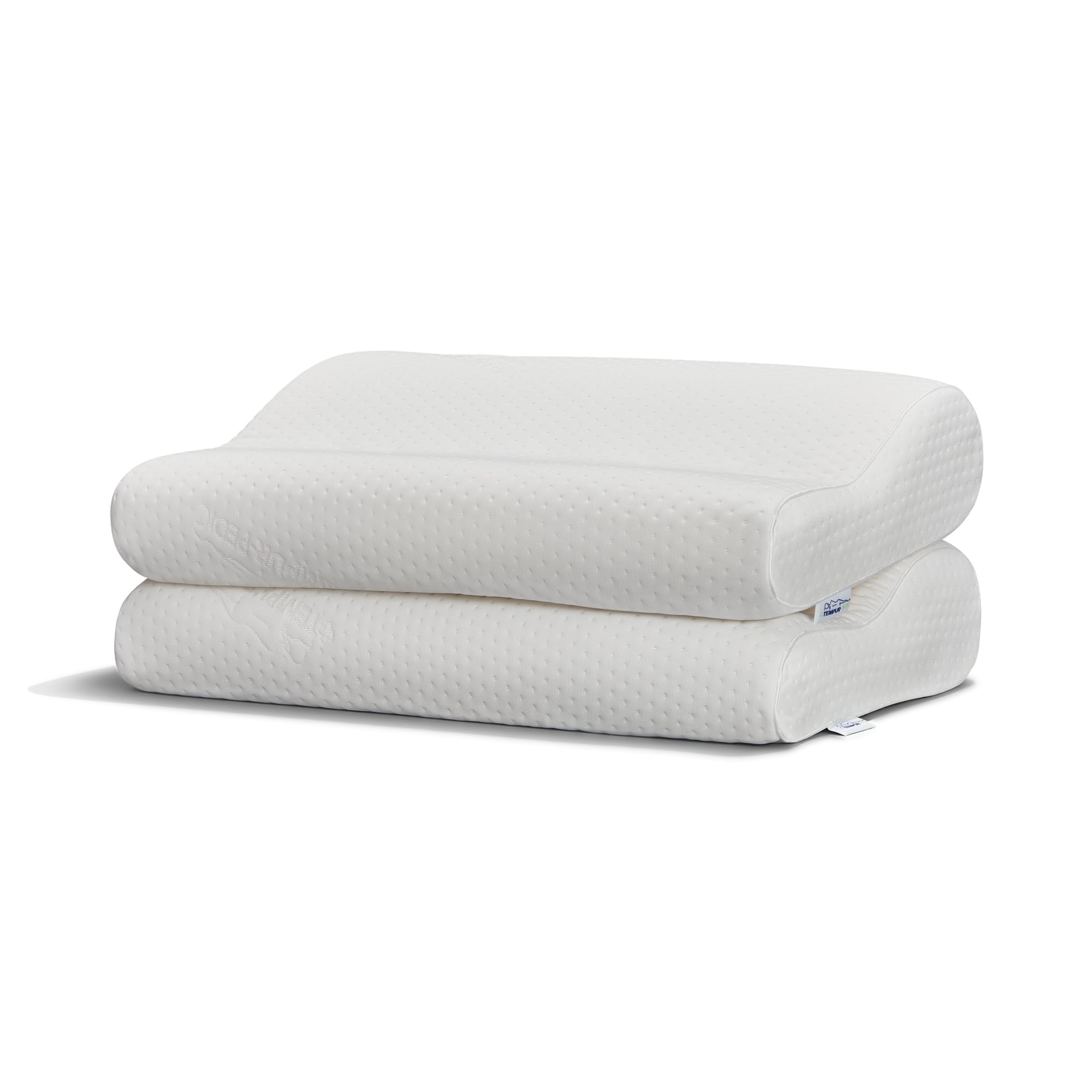 Tempur-Pedic TEMPUR-Ergo neck pillow neck-area closeup highlights adaptive TEMPUR-Material