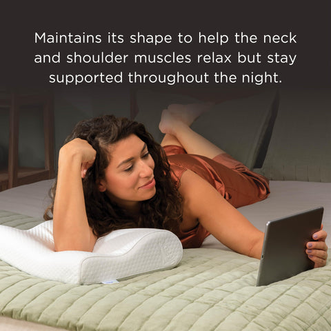 Tempur-Pedic TEMPUR-Ergo neck pillow warranty badge indicating 5-year coverage