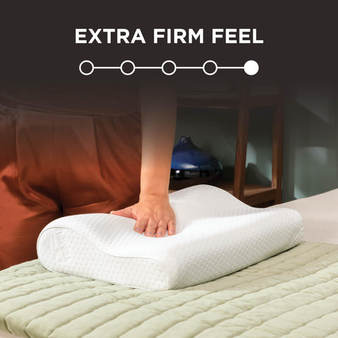 Hypoallergenic knit cover on TEMPUR-Neck Pillow maintains a clean sleeping surface.