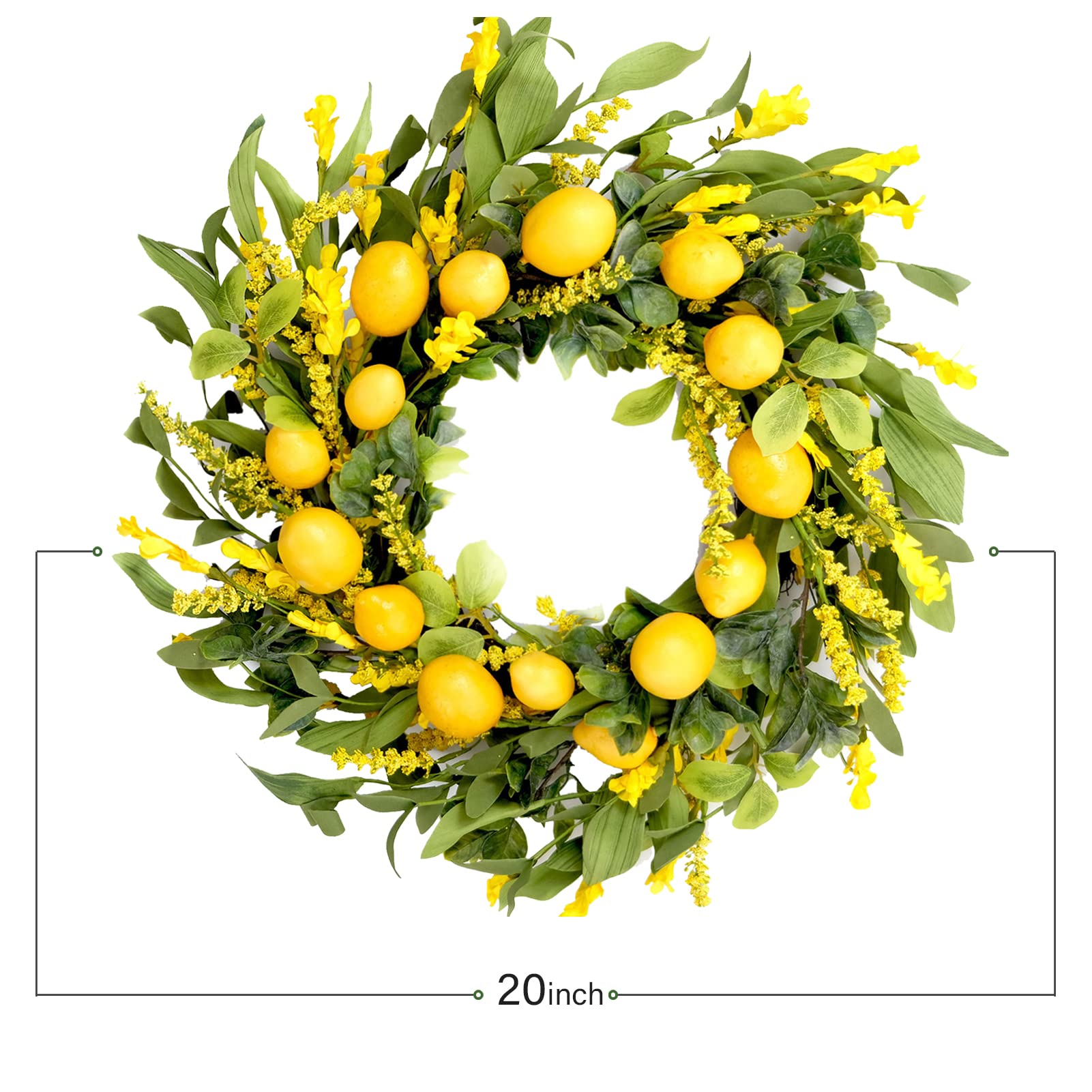 TEMPUS artificial lemons and leaves wreath brightens windows with year-round color