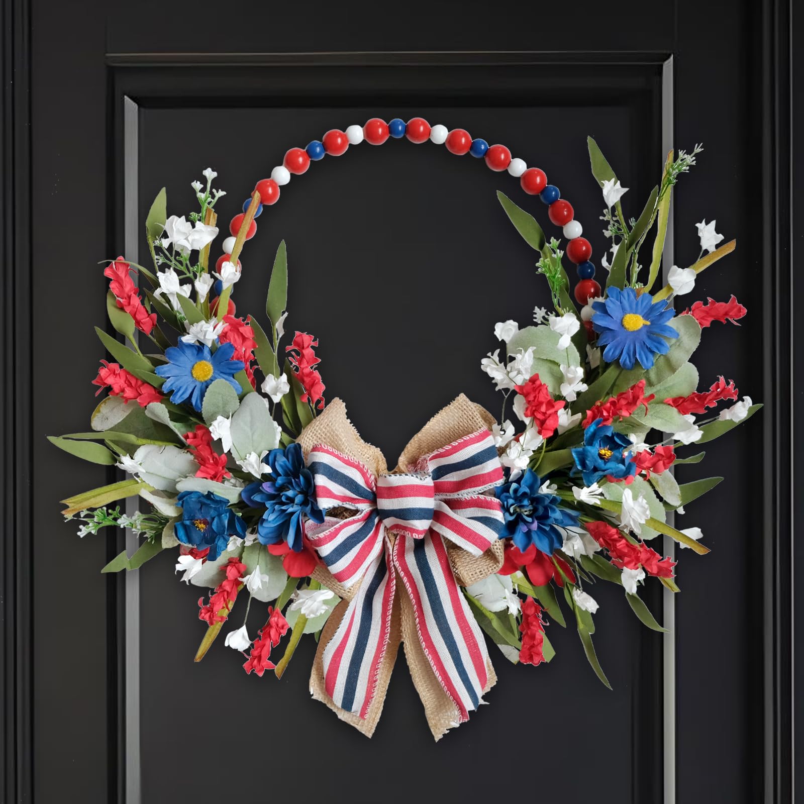 TEMPUS patriotic wreath on a front door adds timeless curb appeal.