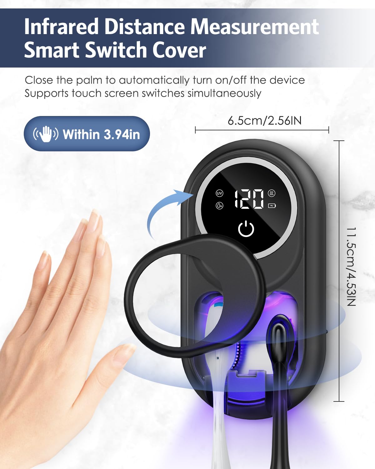 Temracha proximity-sensor lid opens hands-free for quick, hygienic use.