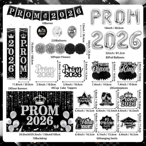 TEMYAXU Prom 2026 balloons pack brightens the dance floor with shine