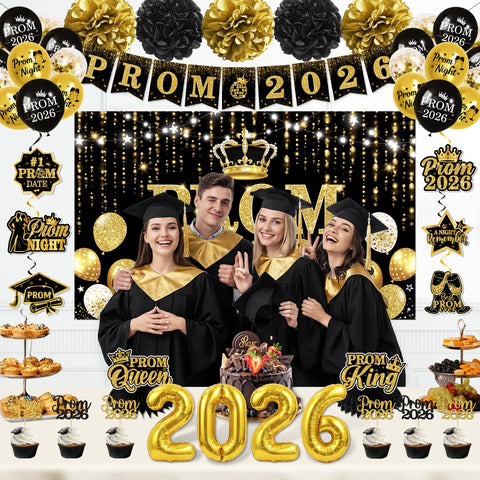 TEMYAXU prom 2026 cupcake toppers add themed flair.