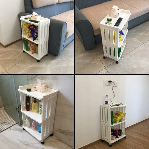 TENBOAT three-tier adjustable cart offers flexible height for items.