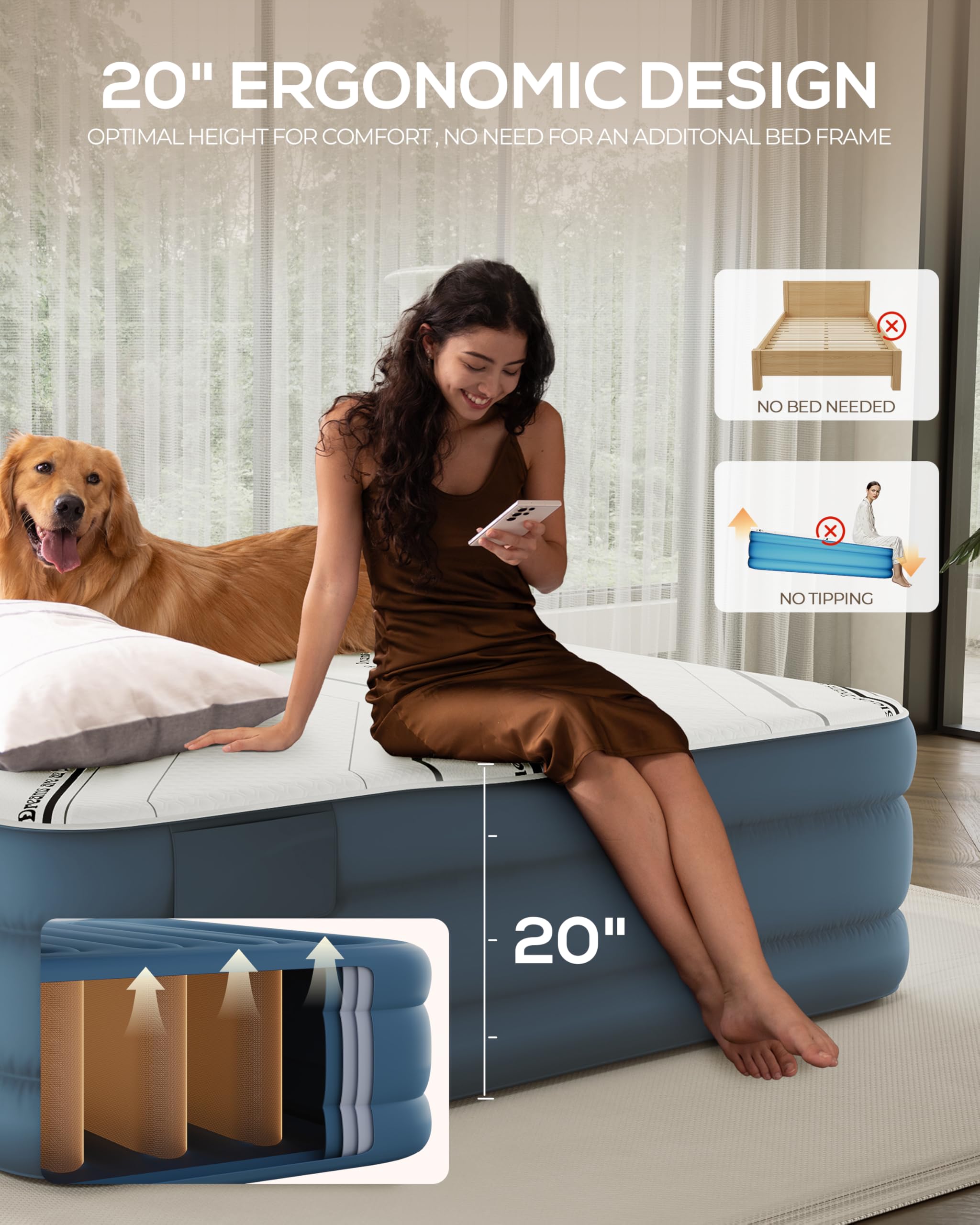 Tencity 0.3mm fabric and heavy-duty sides for durability and quiet nights.