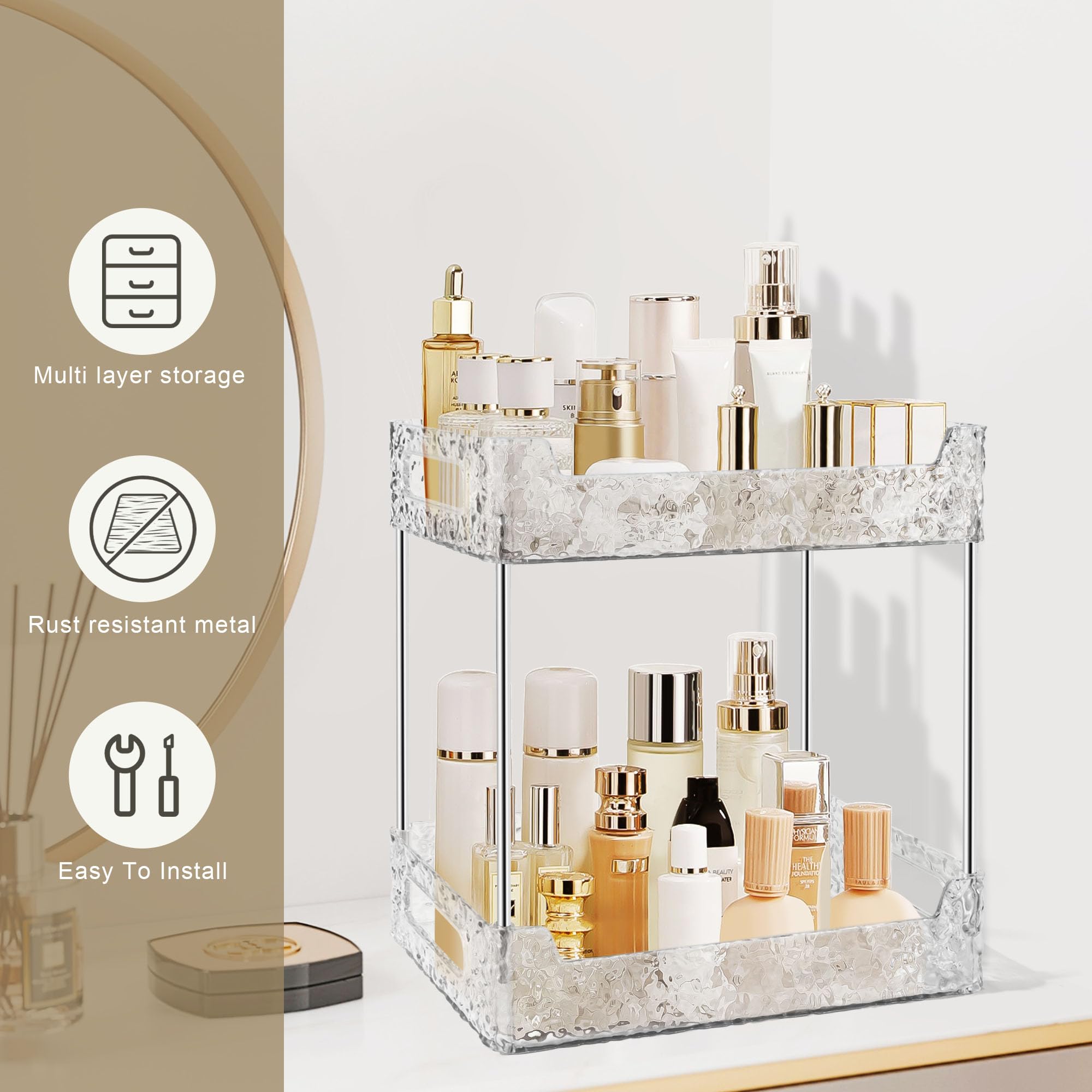 TENDER EPOCH clear organizer highlights beauty products with a modern look.