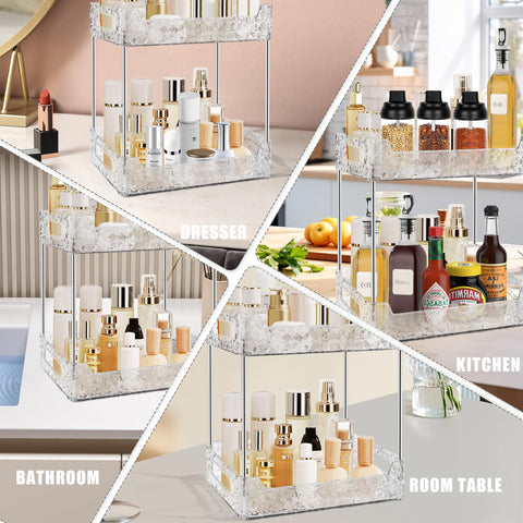 TENDER EPOCH multipurpose rack fits on desks, vanities, and bathrooms alike.