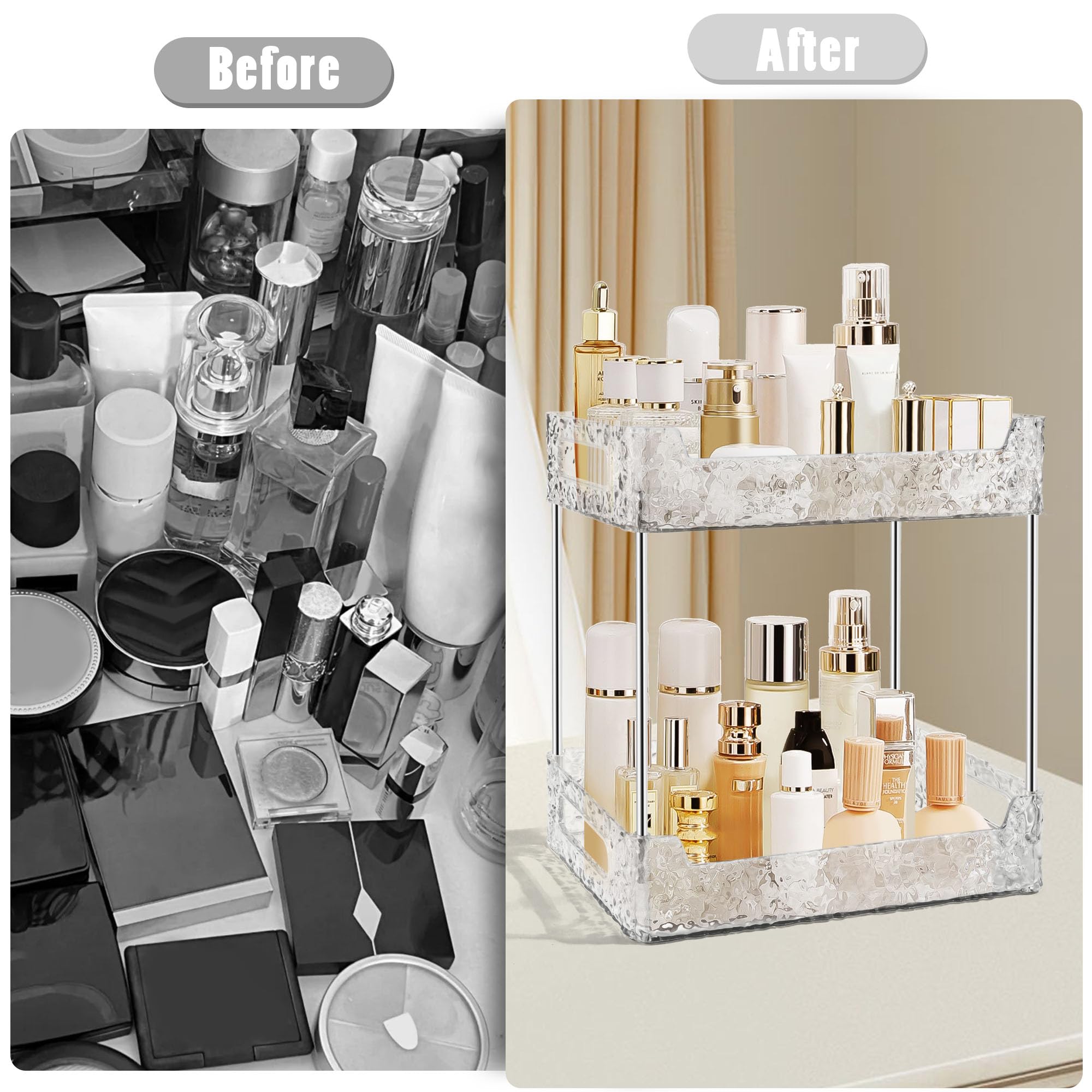 TENDER EPOCH vanity storage shelf keeps skincare items neatly displayed and easy to grab.