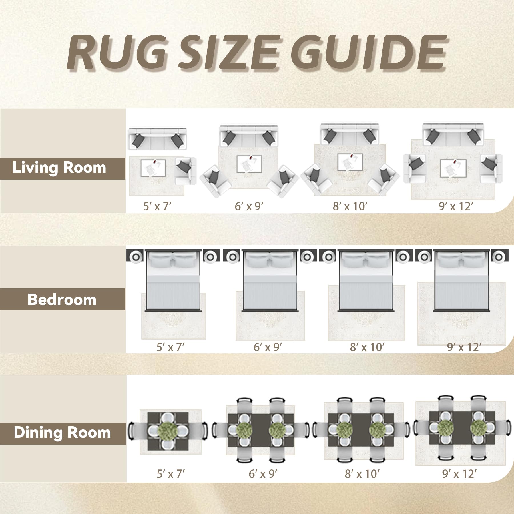 TENGTENGLINK classic beige rug enhances spaces with retro style.