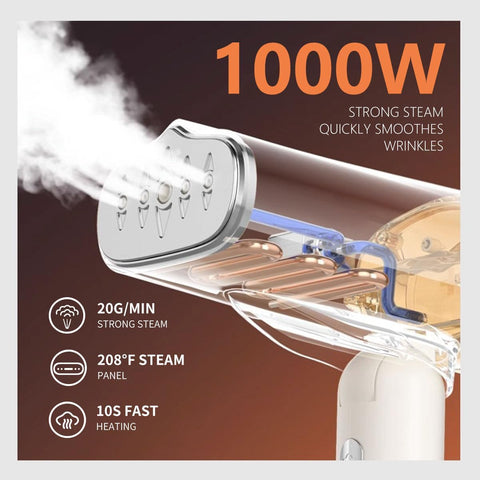 Tenhitoys strong steam at 208F to smooth fabrics