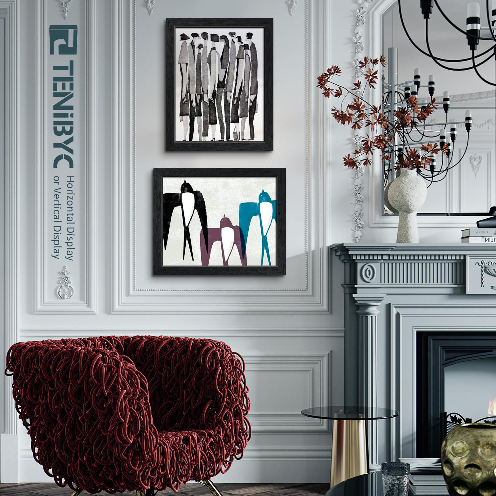 TENIBYC portrait-horizontal layout adapts to various wall configurations.