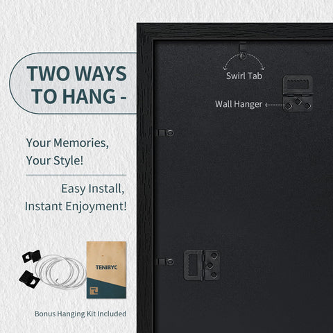 TENIBYC three-pack frame packaging keeps frames organized and ready to mount.