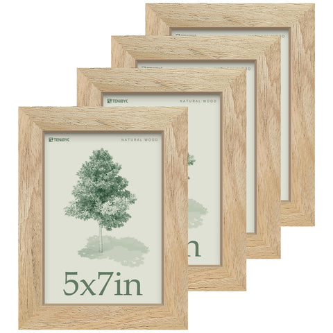 TENIBYC 5x7 frame front view highlights natural wood grain for versatile decor