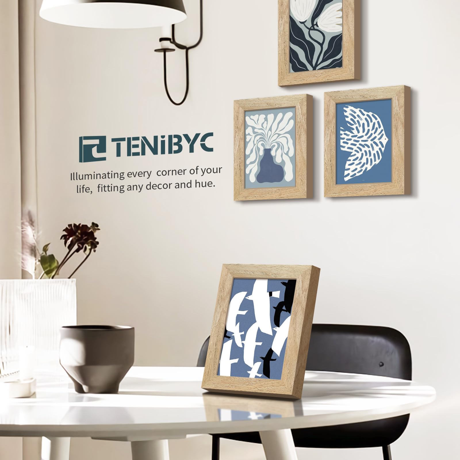 TENIBYC 5x7 frame tempered glass reduces reflections while preserving photos