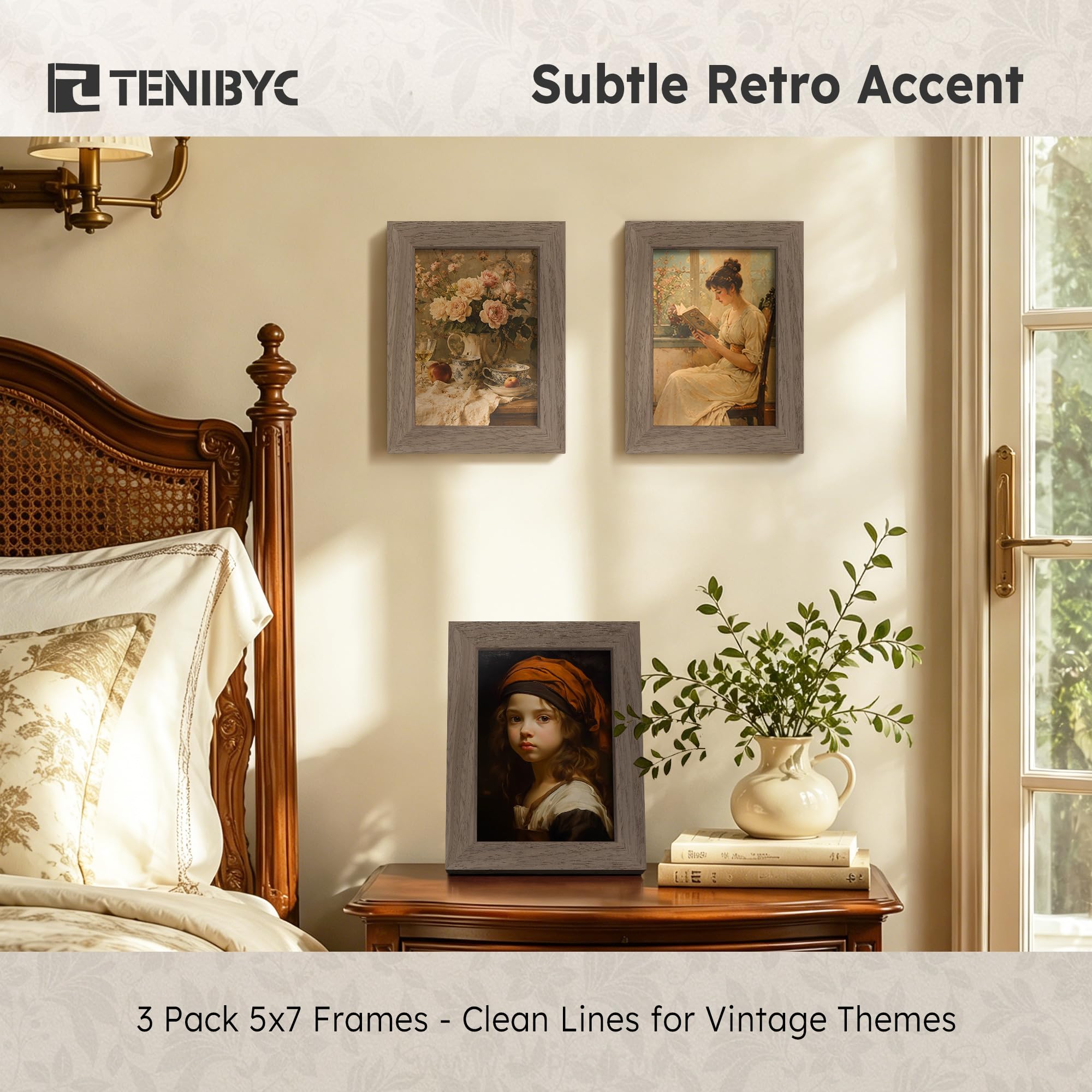TENIBYC 5x7 frame hd-glass closeup shows glare-resistant clarity
