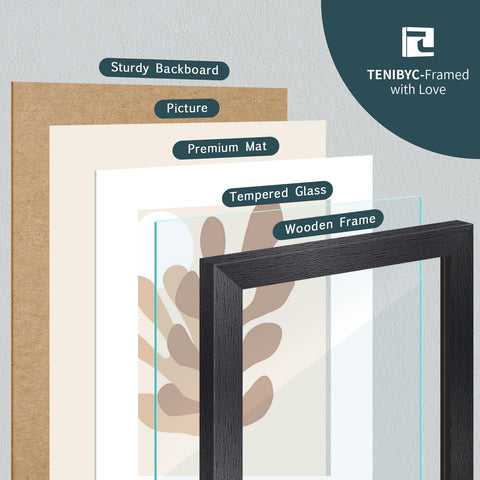 TENIBYC black wood frame texture adds timeless elegance
