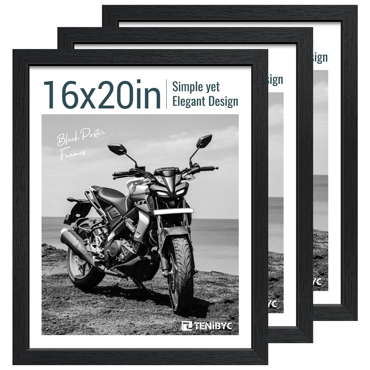 TENIBYC black woodgrain 16x20 frame for wall or tabletop display