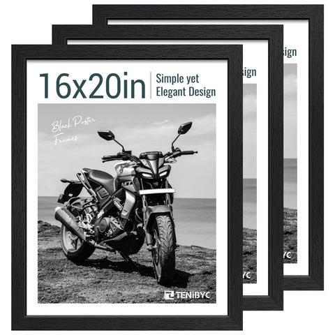 TENIBYC black woodgrain 16x20 frame for wall or tabletop display