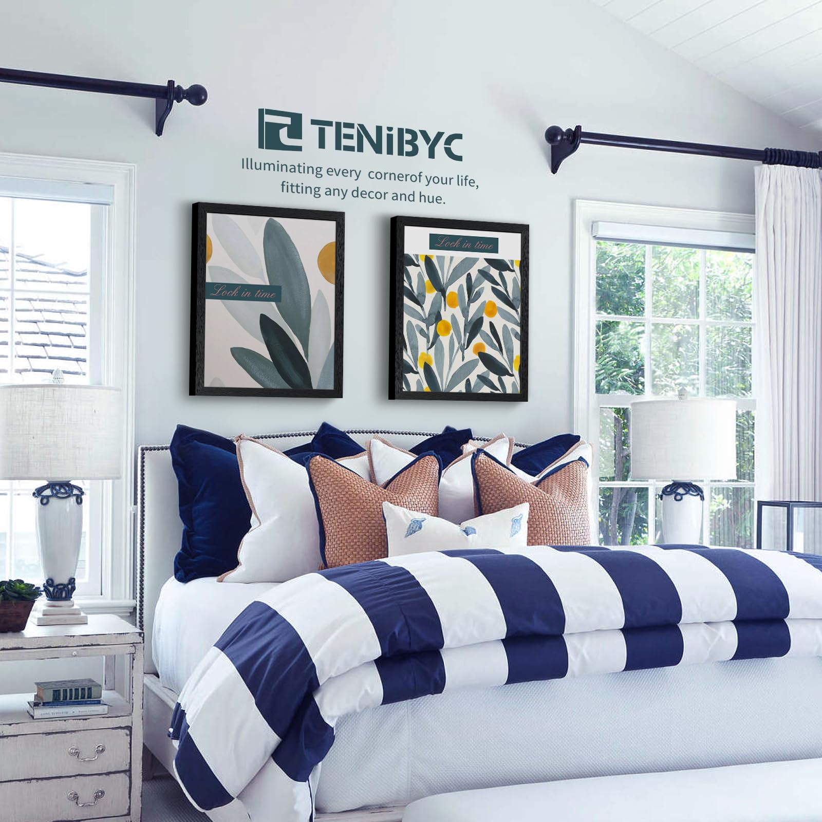 TENIBYC minimalist black woodgrain 16x20 frame complements modern decor