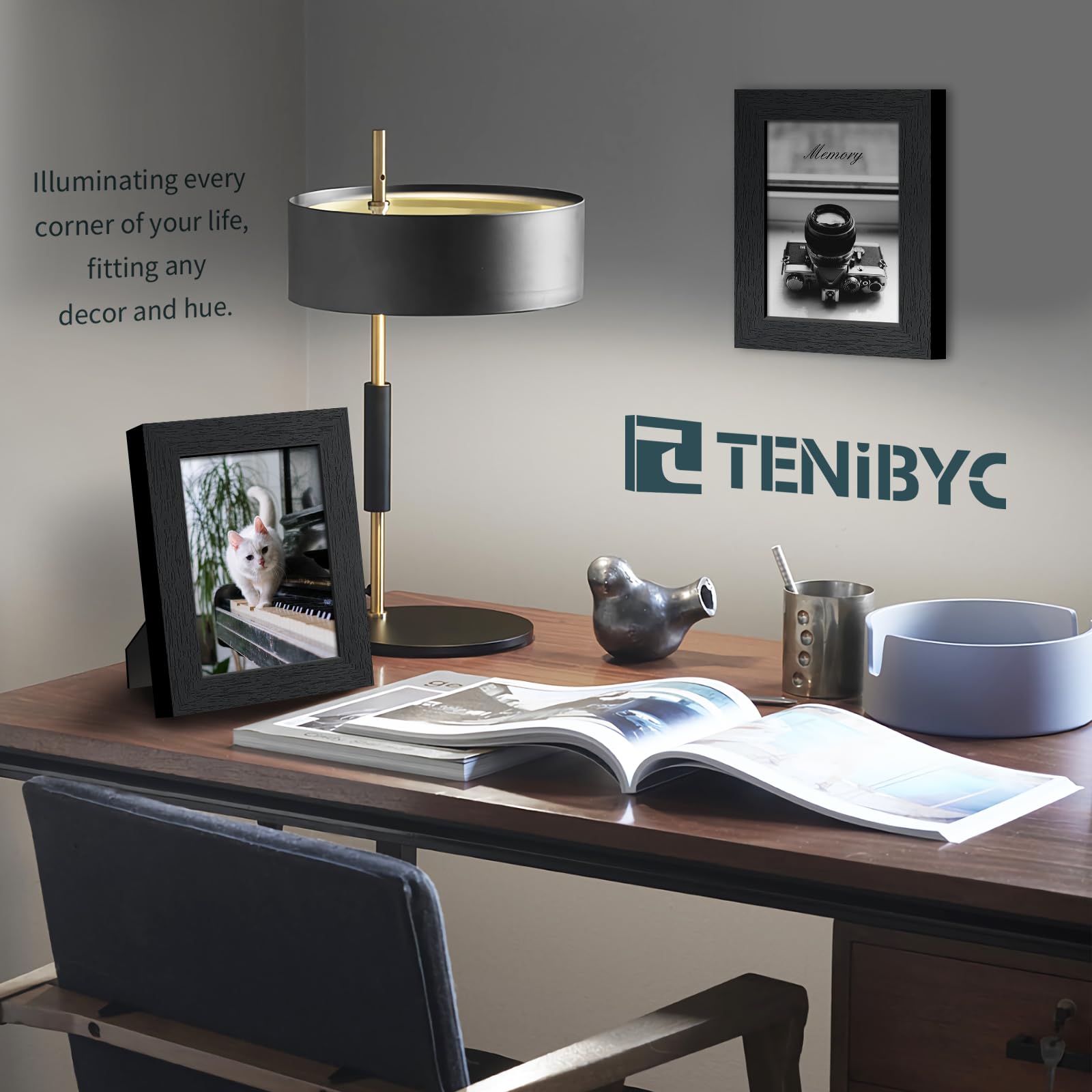 TENIBYC frame supports wall hanging or tabletop display for flexible setup.