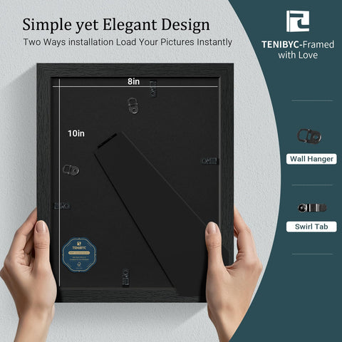 TENIBYC frame mounted on wall or tabletop for flexible decor