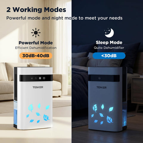 TENKER dehumidifier auto shut-off indicator alerts when the tank needs draining