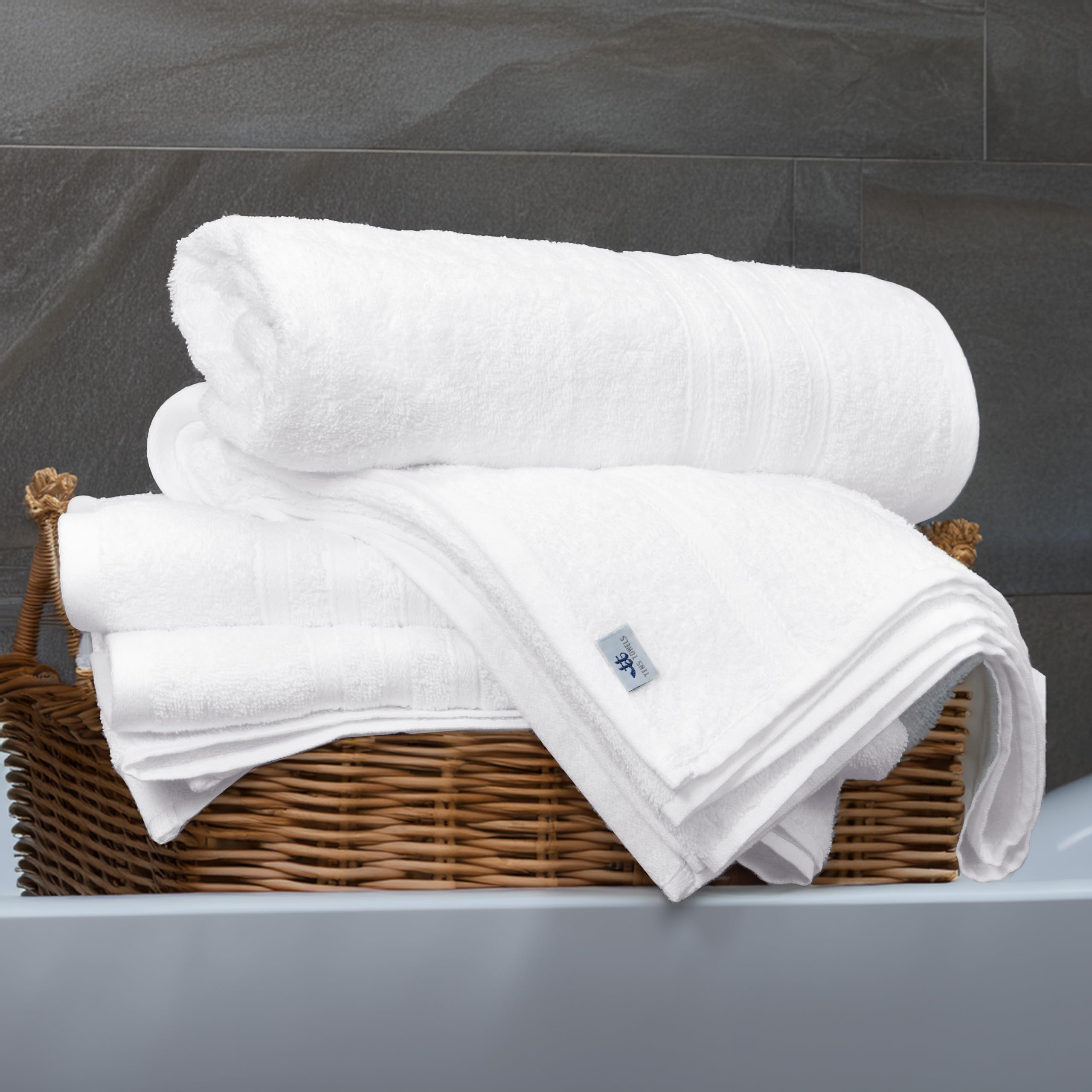 Tens Towels 100-percent cotton towels highlighting natural softness and absorbency