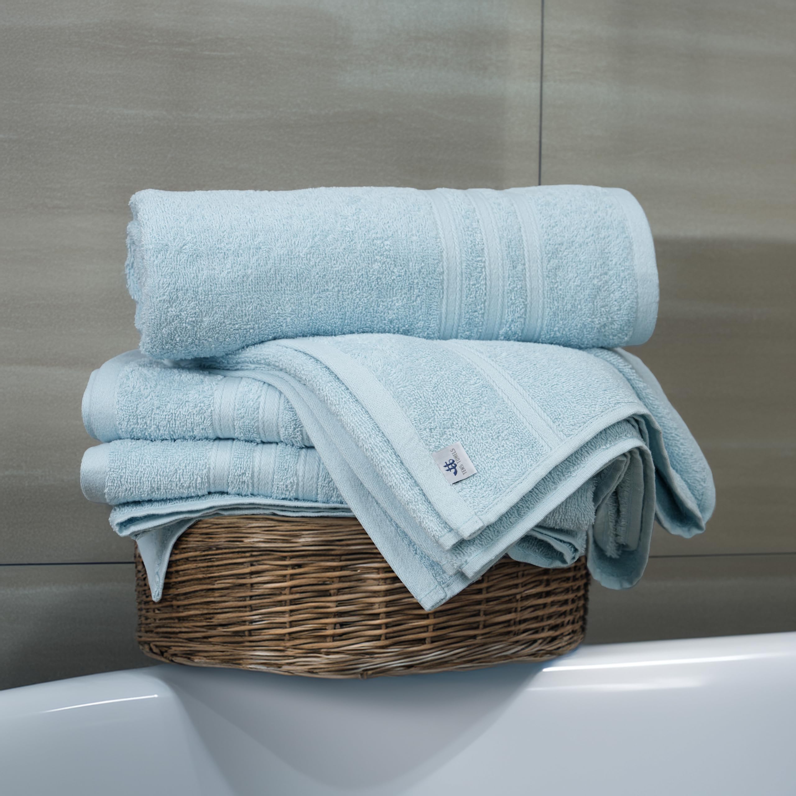 Tens Towels 100 percent cotton weave close-up texture.
