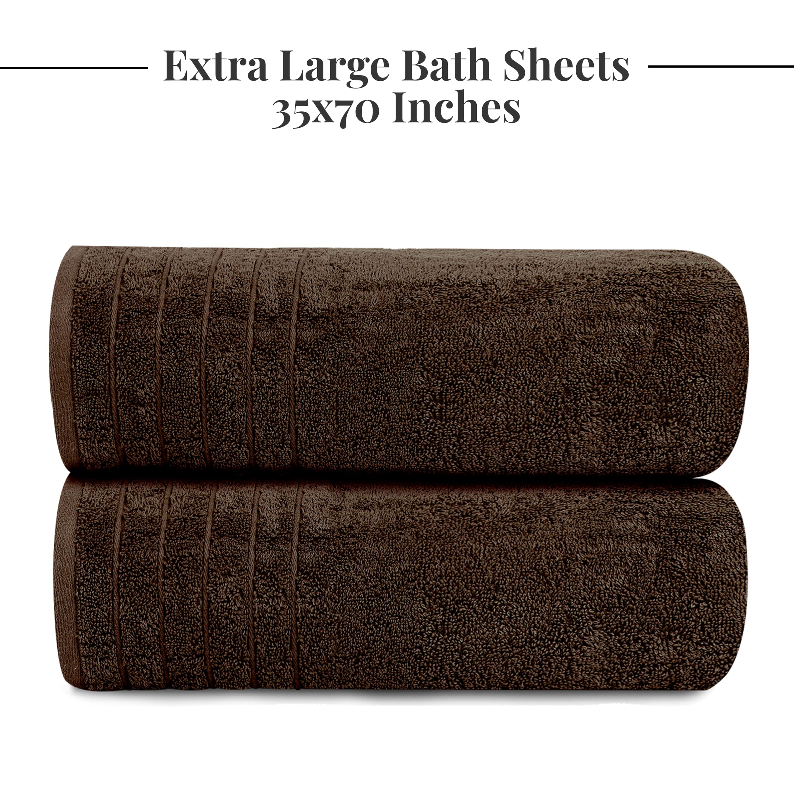 Oversized 35x70-inch Tens Towels providing complete coverage after shower.