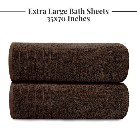 Oversized 35x70-inch Tens Towels providing complete coverage after shower.