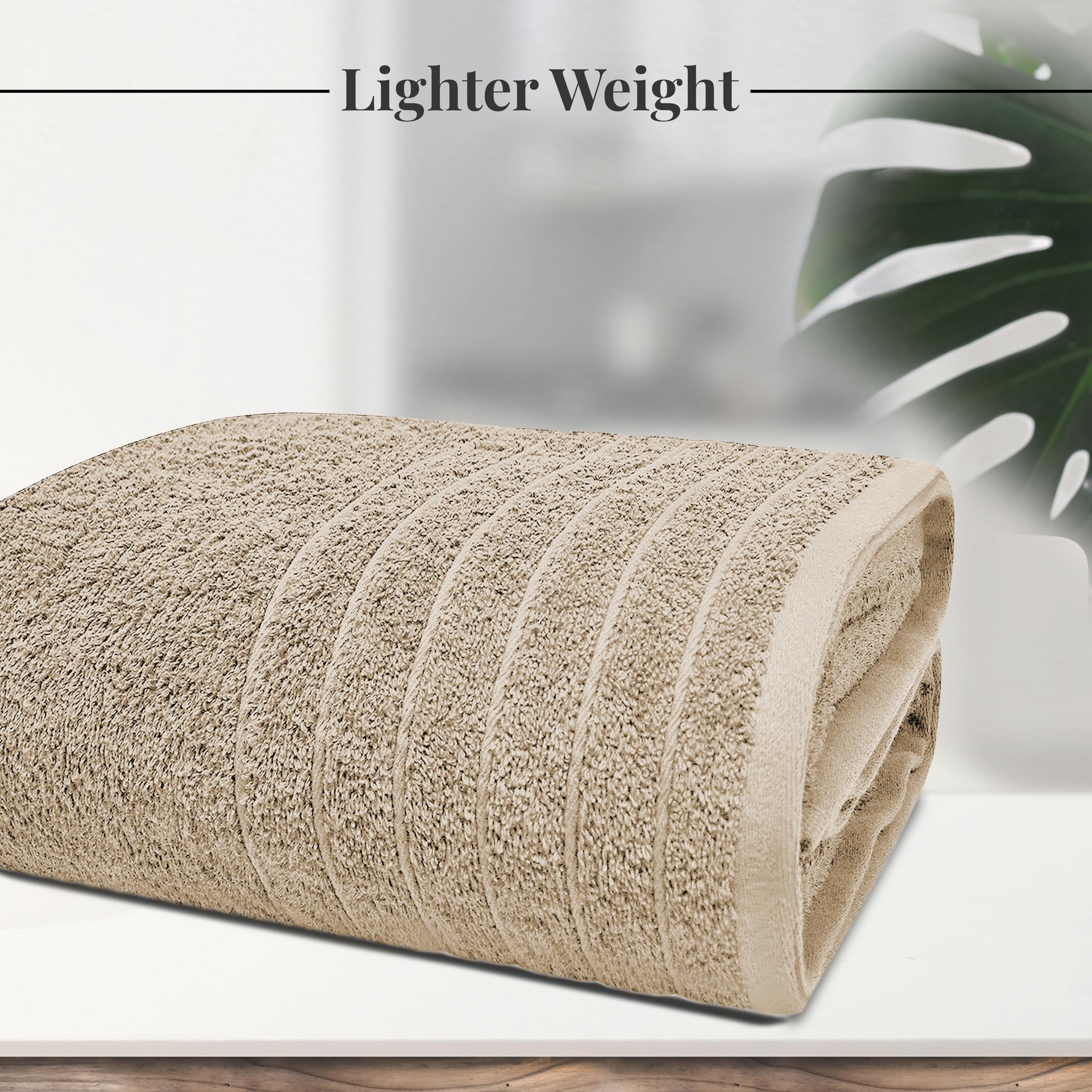 Tens Towels 40x80 beige bath sheet — quick-dry, high-absorbency for post-shower use.