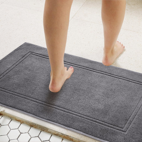 Tens Towels 20x32-inch bath mats in dark grey for bathroom floors