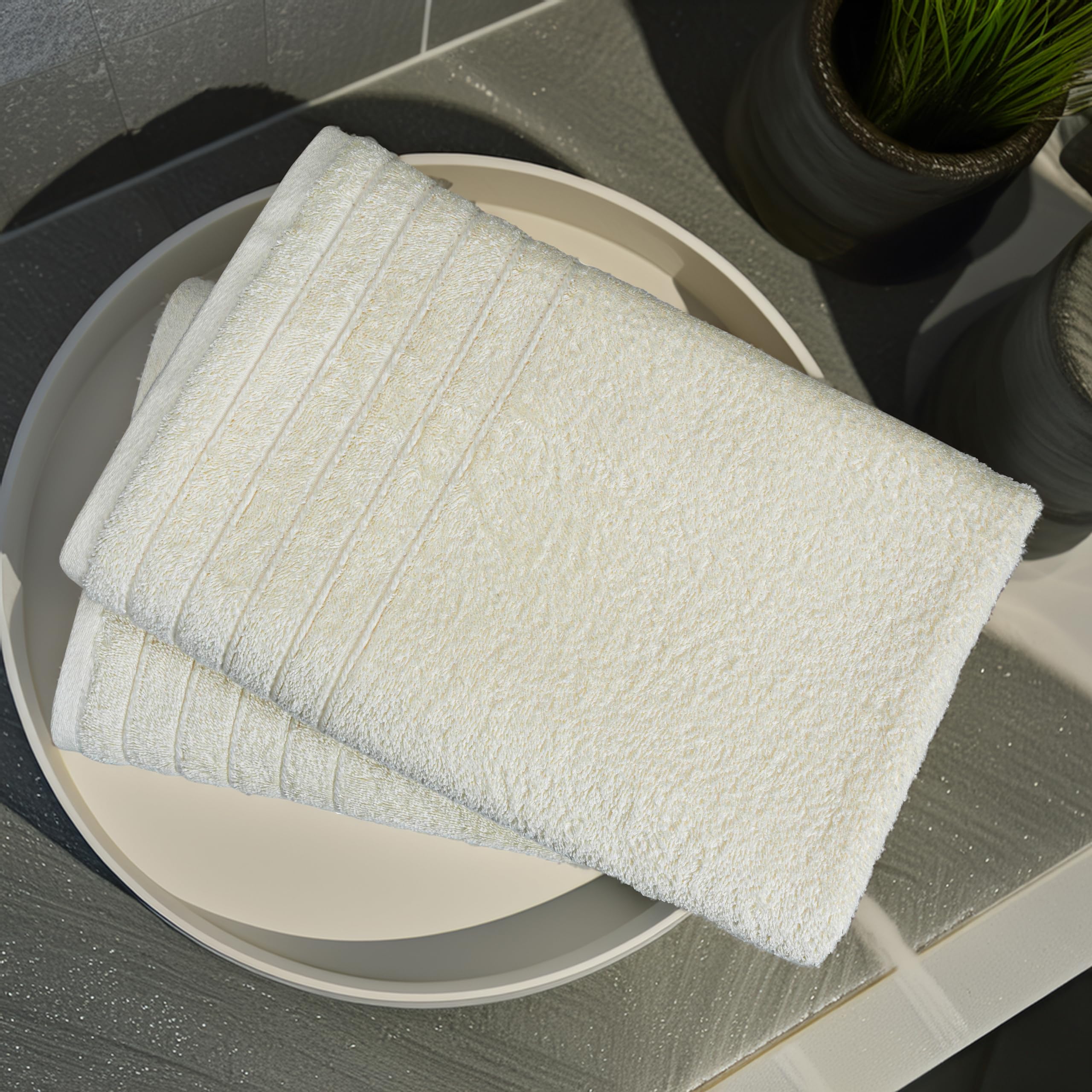 Tens Towels bath sheet cream pack-two emphasizes value and convenience