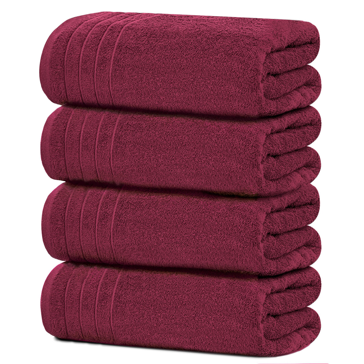 Tens Towels burgundy bath towel closeup showing soft weave and plush texture