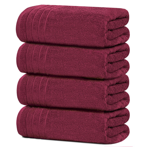 Tens Towels burgundy bath towel closeup showing soft weave and plush texture
