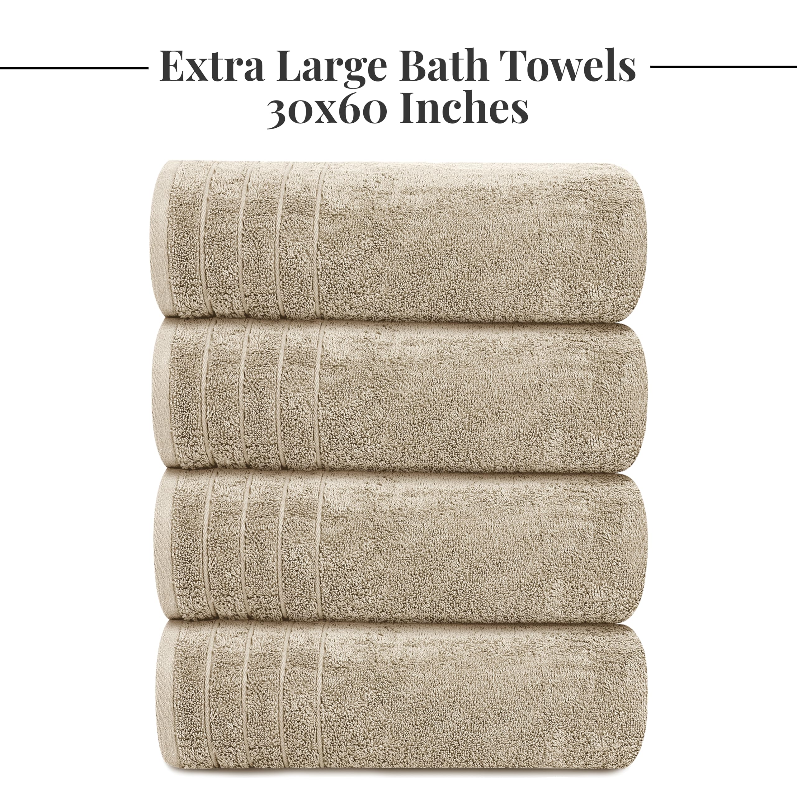 Tens Towels beige towel ready to wrap after shower for spa-like feel