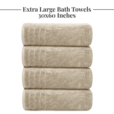 Tens Towels beige towel ready to wrap after shower for spa-like feel