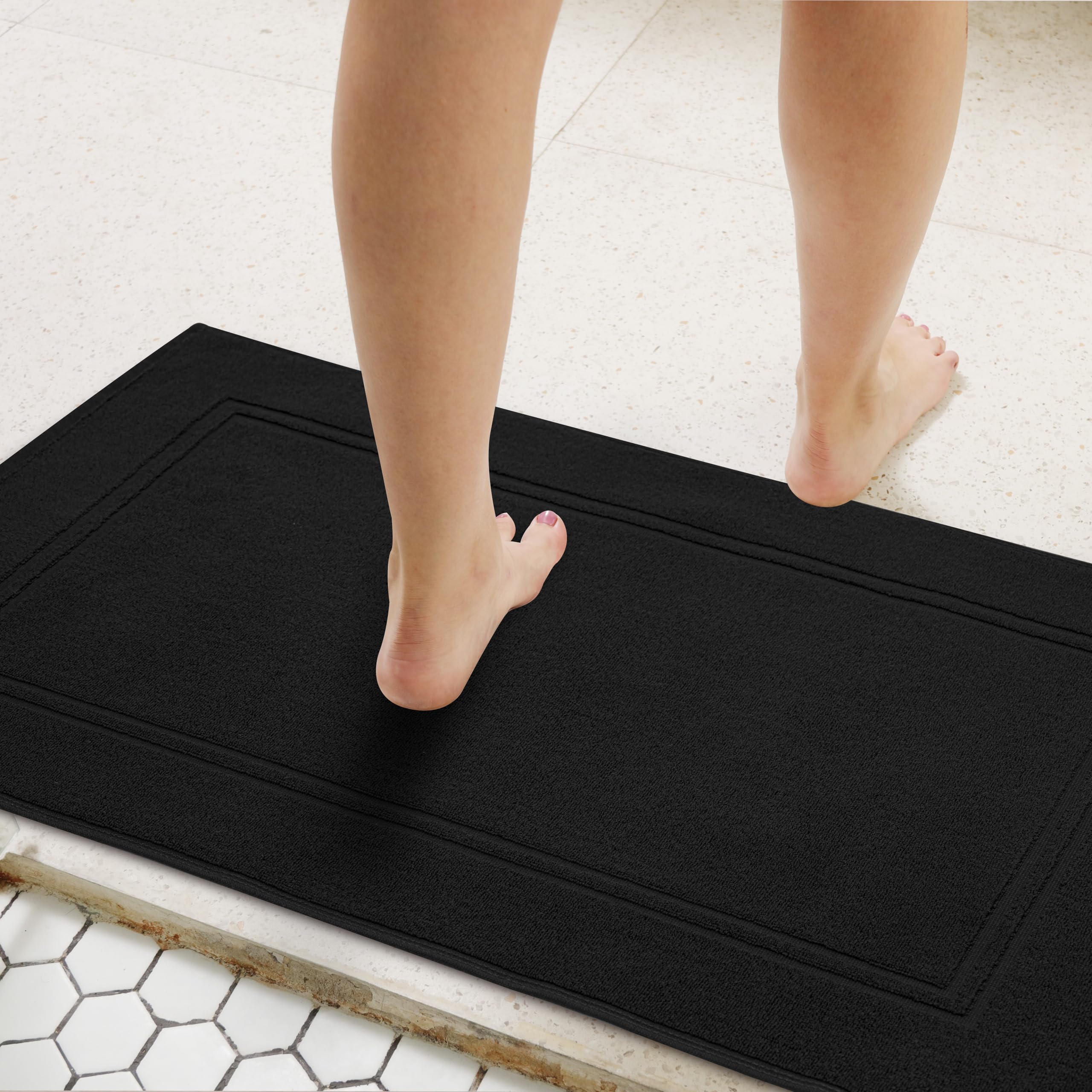 Black Tens Towels bath mats with hotel quality feel