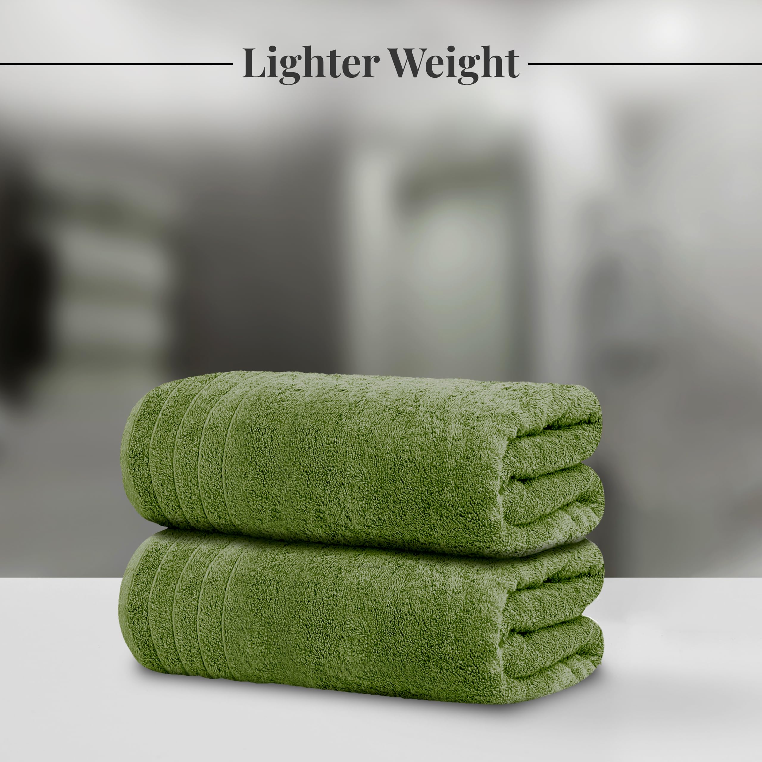 Tens Towels extra large 30x60 inch towel draped on rack, soft and absorbent.