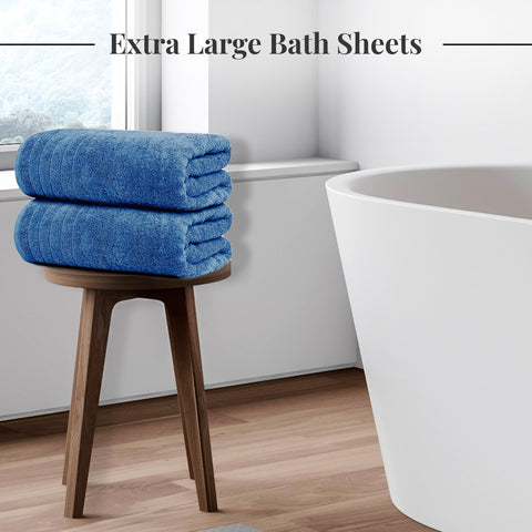 Tens Towels 35x70 inch blue bath sheet unfolded for full body wrap
