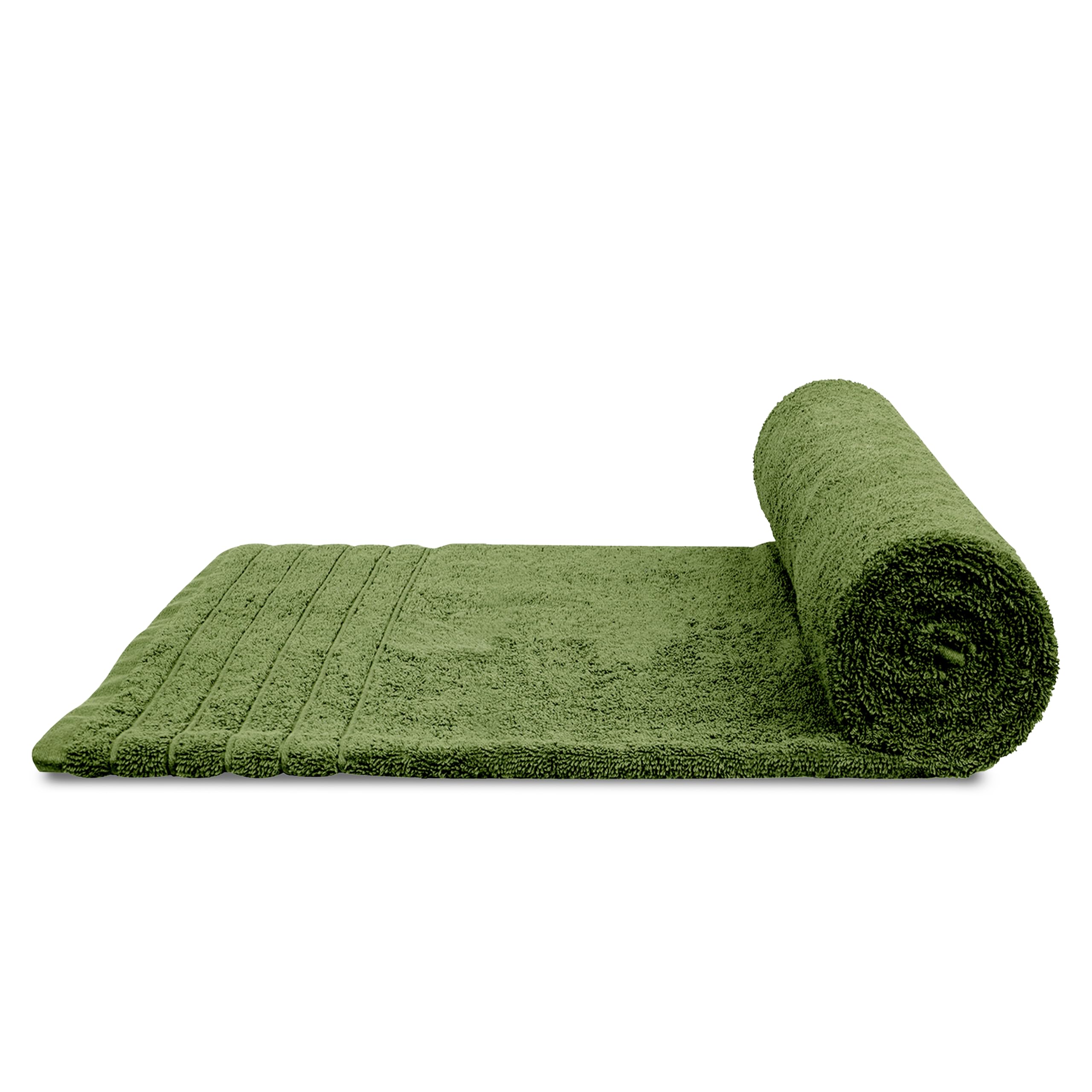 Tens Towels green color option adds fresh bathroom style
