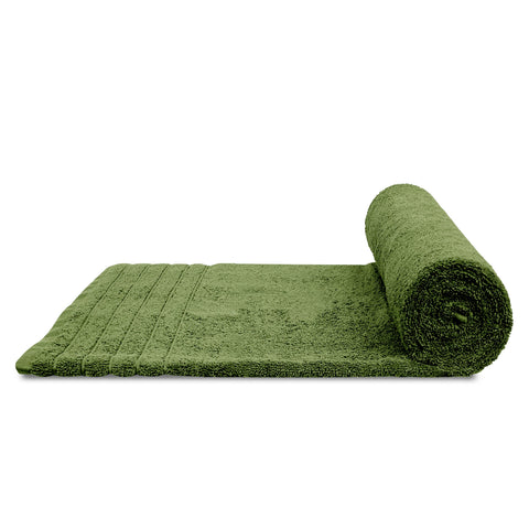 Tens Towels green color option adds fresh bathroom style