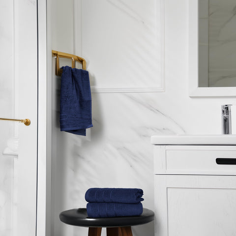 Tens Towels hand towels navy color adds calm, modern touch