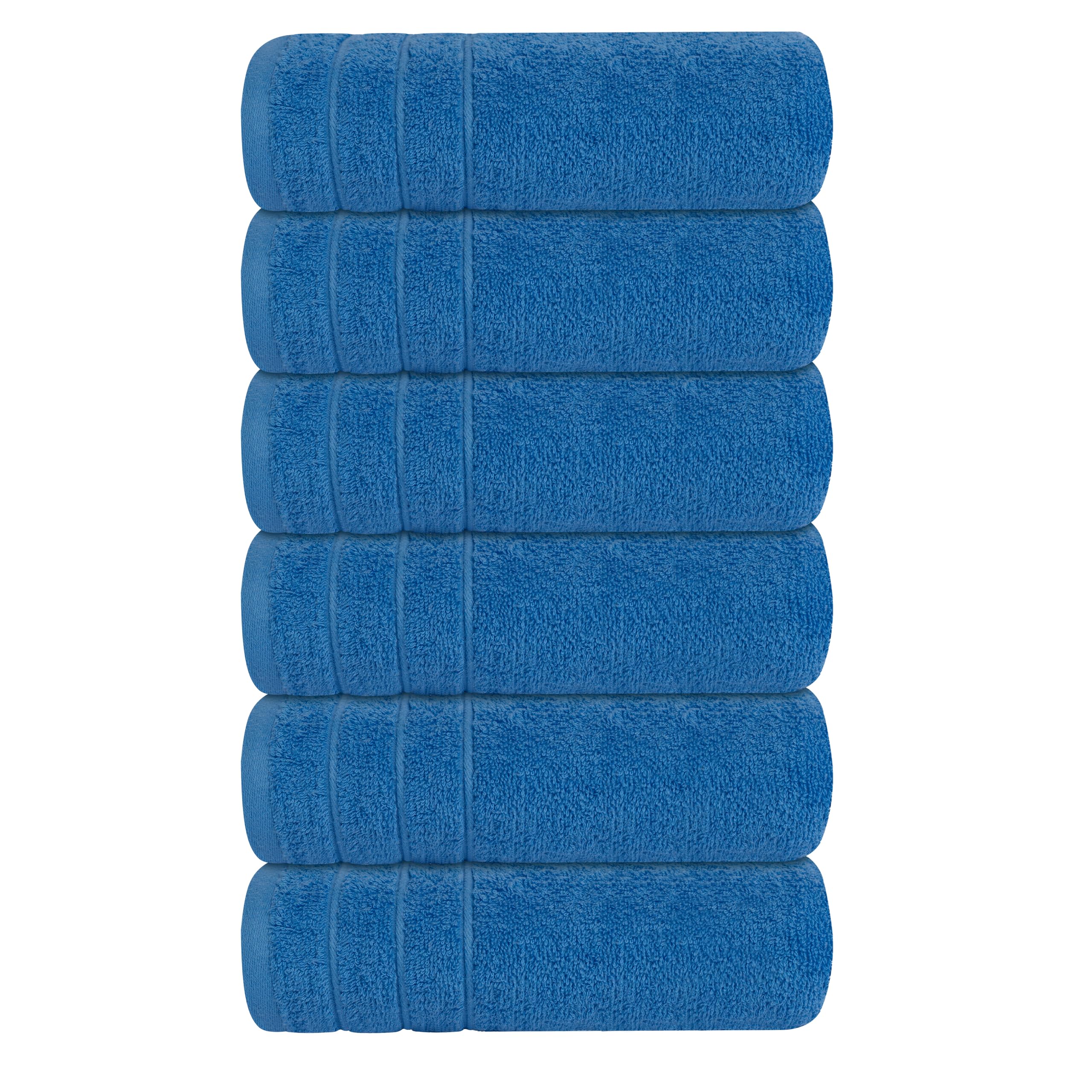 Tens Towels high-density blue weave signals softness and absorbency.