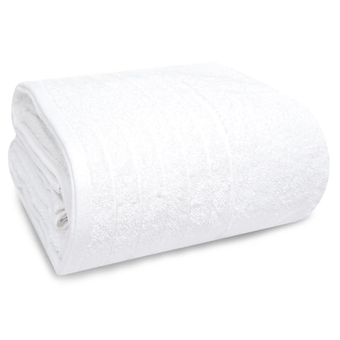 Tens Towels jumbo bath sheet 40x80 inches in white offers plush wrap-around comfort.